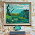 Load image into Gallery viewer, Vintage Art Room Original Landscape Oil Painting by G Turèn Sweden