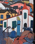 Load image into Gallery viewer, Vintage Art Original Village Scene Oil Painting from Sweden