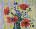 Load image into Gallery viewer, Original Still Life Floral Oil Painting Vintage Mid Century Sweden
