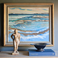 Load image into Gallery viewer, Vintage Art Room Original Coastal Oil Painting Sweden