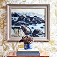 Load image into Gallery viewer, Mid Century Original Coastal Oil Painting From Sweden