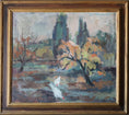 Load image into Gallery viewer, Mid Century Chicken Oil Painting From Sweden