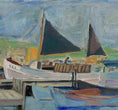 Load image into Gallery viewer, Original Vintage Harbor Scene Oil Painting By A Jönsson Sweden