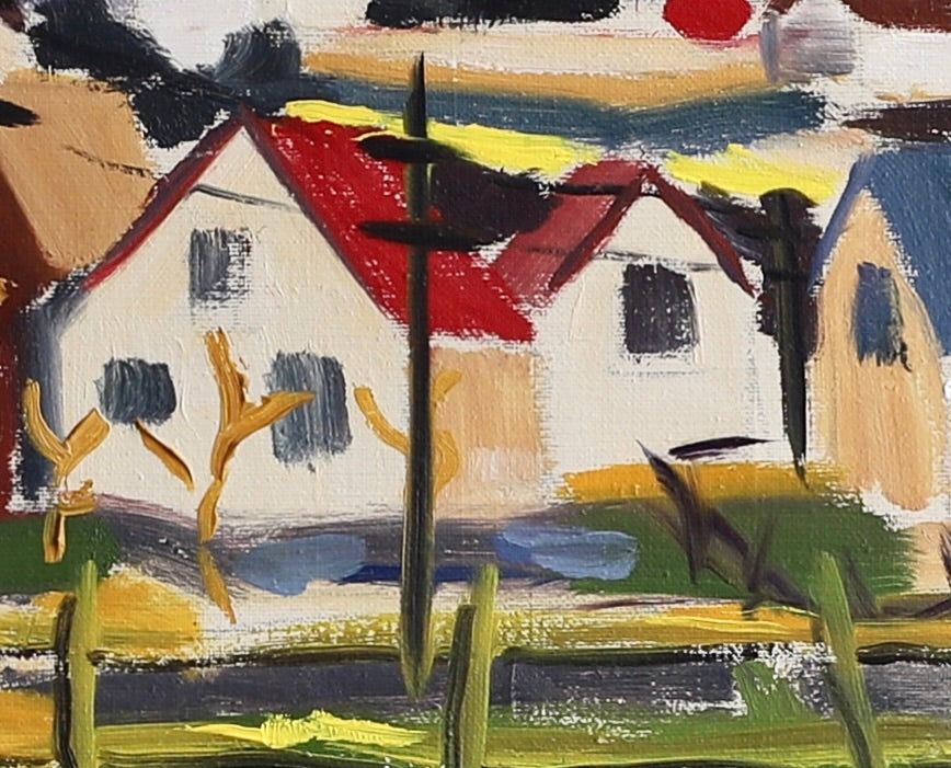 Original Vintage Mid Century Landscape Oil Painting 1959