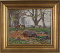 Load image into Gallery viewer, Mid Century Original Landscape Oil Painting by R Nielsen