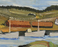 Load image into Gallery viewer, Original Vintage Art Oil Painting Of Harbor From Sweden