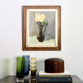 Load image into Gallery viewer, Original Mid Century Still Life Oil Painting Yellow Roses from Sweden