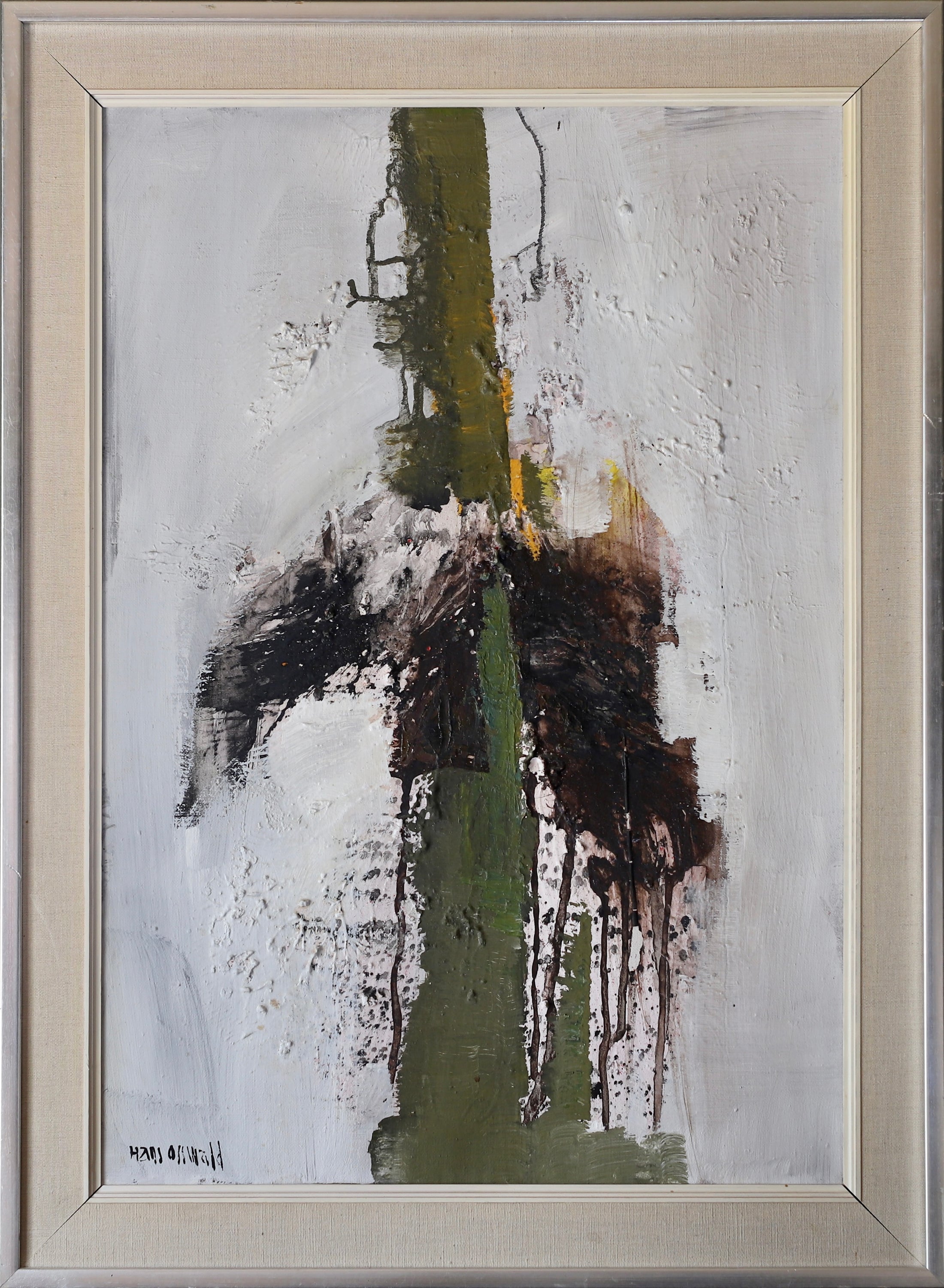 Mid Century Abstract Oil Painting From Sweden