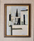 Load image into Gallery viewer, Mid Century Semi Abstract Oil Painting By G Johnson Sweden