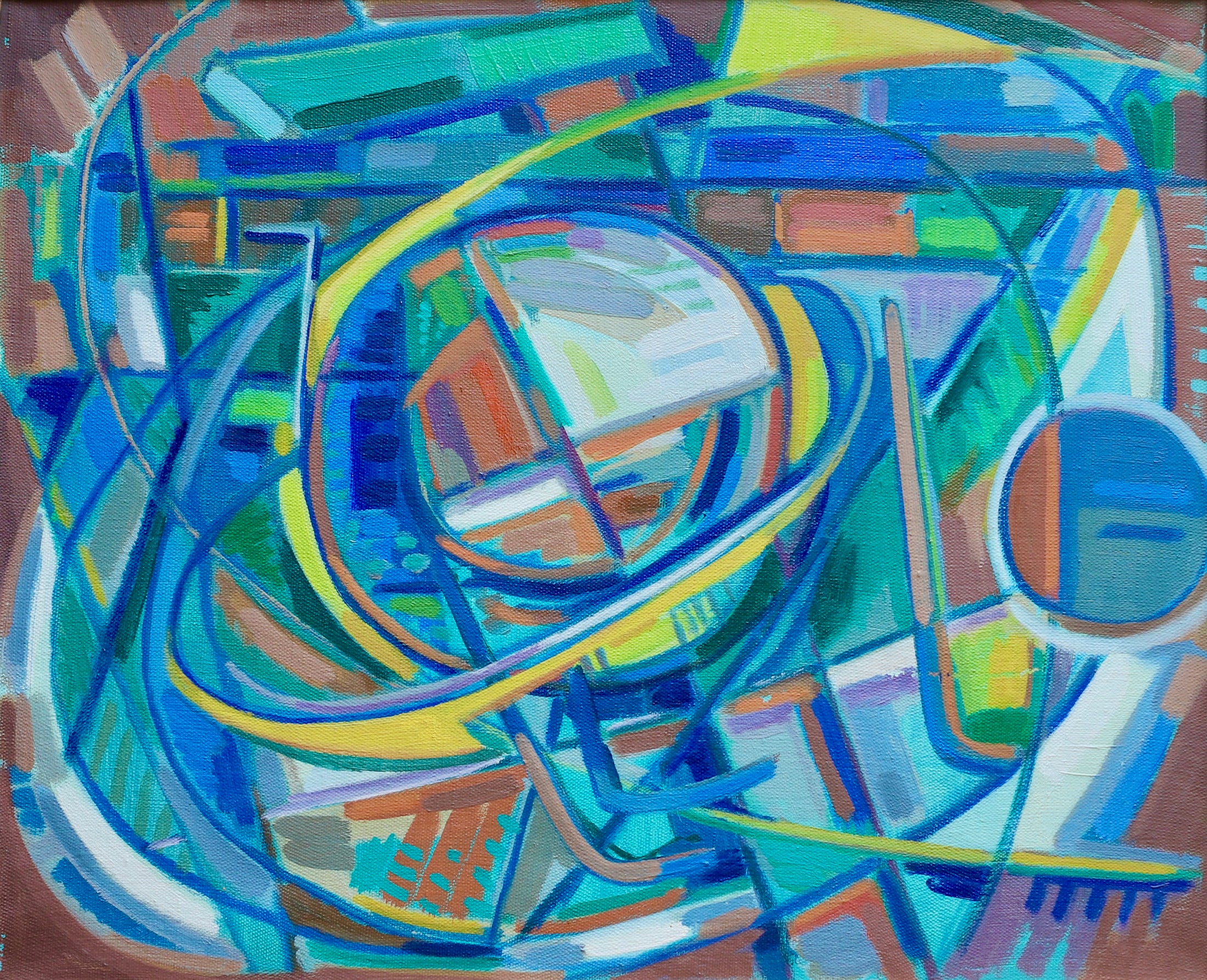 Mid Century Vintage Abstract Painting From Sweden