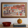Load image into Gallery viewer, Mid Century Original Cityscape Oil Painting Sweden 1970