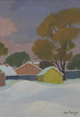 Load image into Gallery viewer, Mid Century Winterscape Oil Painting 1946
