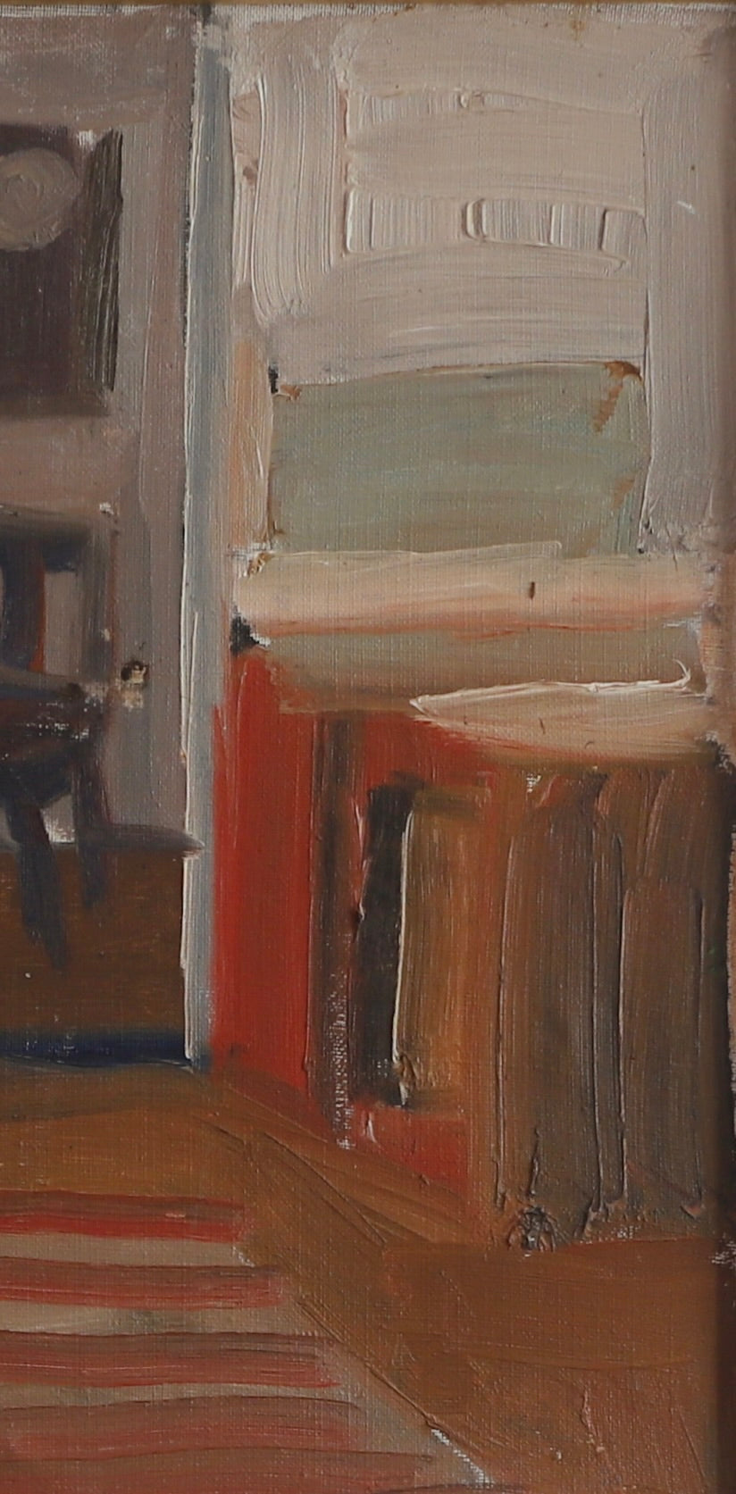 Mid Century Interior Oil Painting From Sweden