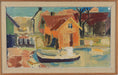 Load image into Gallery viewer, Mid Century Harbor Scene Original Vintage Oil Painting from Sweden