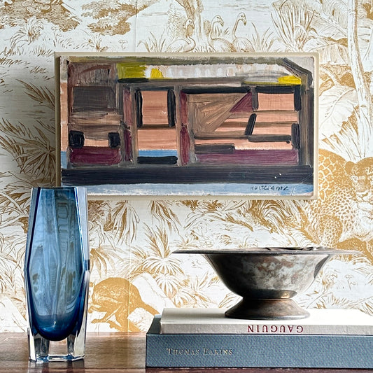 Mid Century Vintage Abstract Painting From Sweden