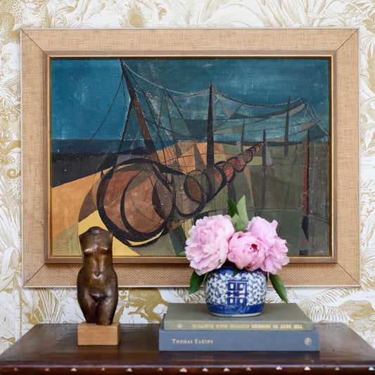 Original Oil Painting Vintage Mid Century From Sweden