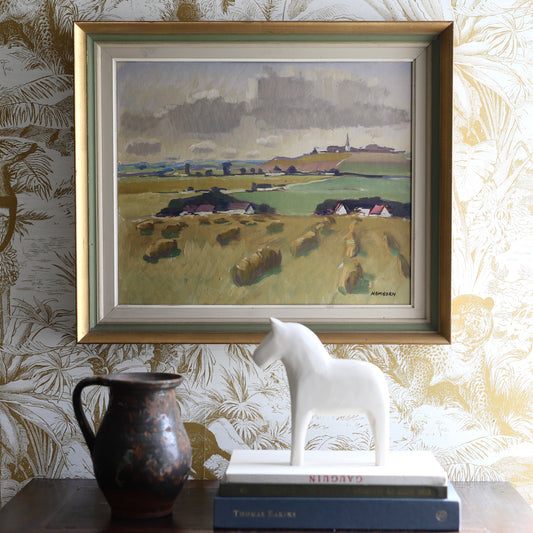 Mid Century Vintage Oil Painting From Sweden by Hamborn
