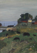 Load image into Gallery viewer, Vintage Art Room Original Oil Painting of Sheep From Sweden 1952