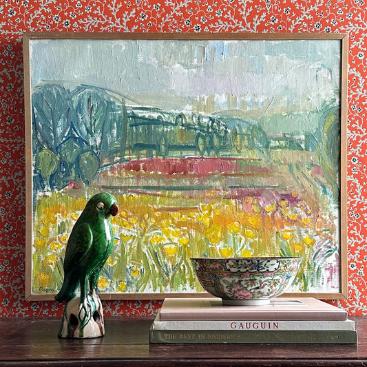 Colorful Vintage Original Landscape Oil Painting From Sweden by D Larsson