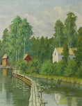 Load image into Gallery viewer, Vintage Art Original Landscape Oil Painting From Sweden