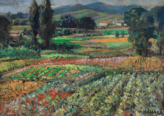 Colorful Vintage Original Landscape Oil Painting From Sweden