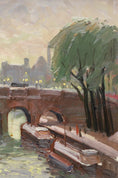 Load image into Gallery viewer, Vintage Art Original Cityscape Oil Painting From Sweden