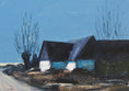 Load image into Gallery viewer, Original Vintage Mid Century Farmhouse Oil Painting Sweden