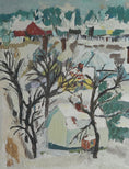 Load image into Gallery viewer, Mid Century Original Winterscape Oil Painting From Sweden