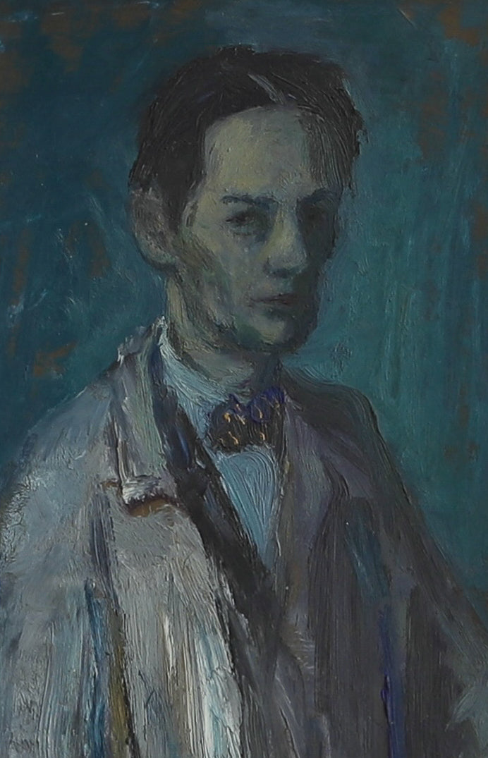 Vintage Art Room Mid Century Artist Self Portrait from Sweden