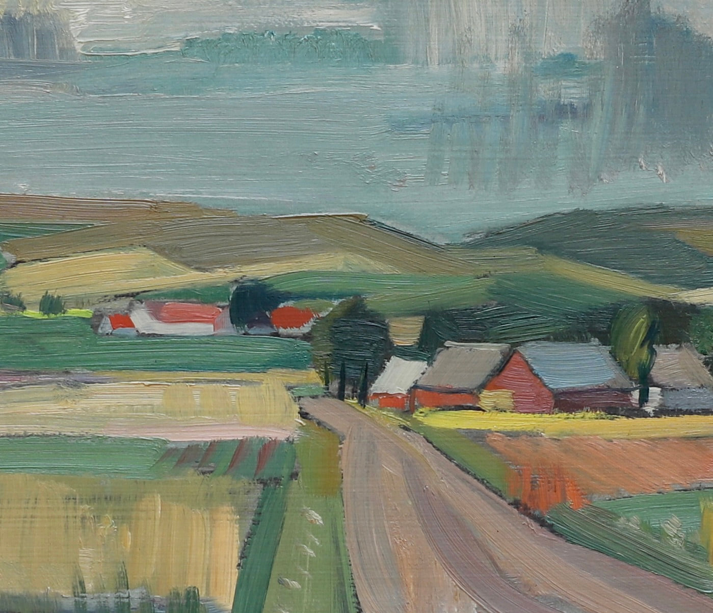 Mid Century Original Landscape Oil Painting From Sweden