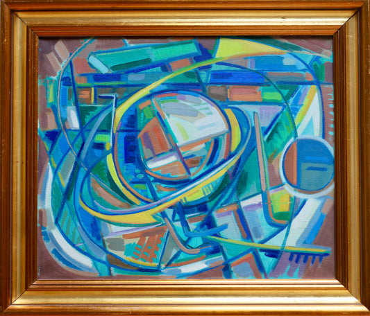 Mid Century Vintage Abstract Painting From Sweden