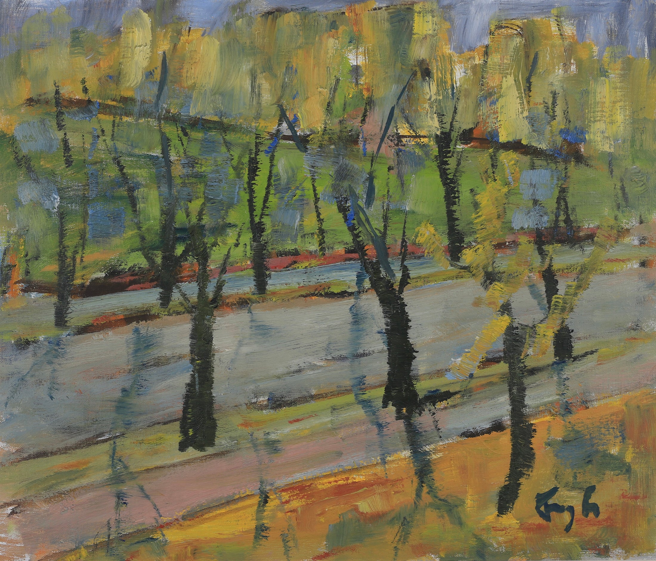 Vintage Oil Painting from Sweden by B Wahlberg