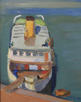 Load image into Gallery viewer, Original Vintage Art Harbor Oil Painting From Sweden