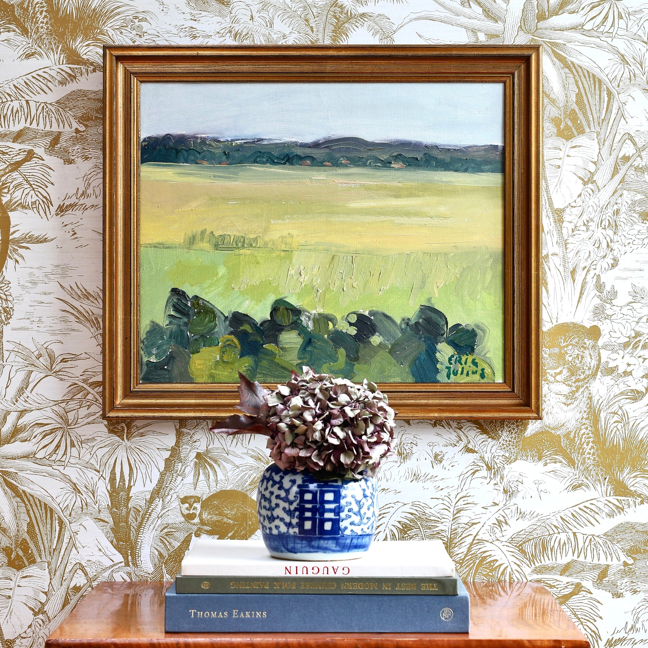 Mid Century Still Life Oil Painting by Listed Artist E Julius Sweden