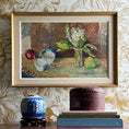 Load image into Gallery viewer, Swedish Vintage Mid Century Art Still Life Oil Painting