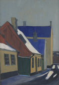 Load image into Gallery viewer, Charming Swedish Vintage Original Village Oil Painting