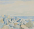 Load image into Gallery viewer, Mid Century Original Coastal Watercolor From Sweden