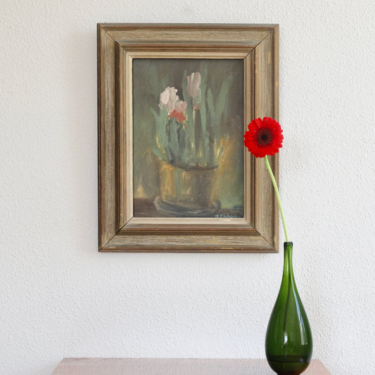Vintage Mid Century Still Life of Tulips From Sweden