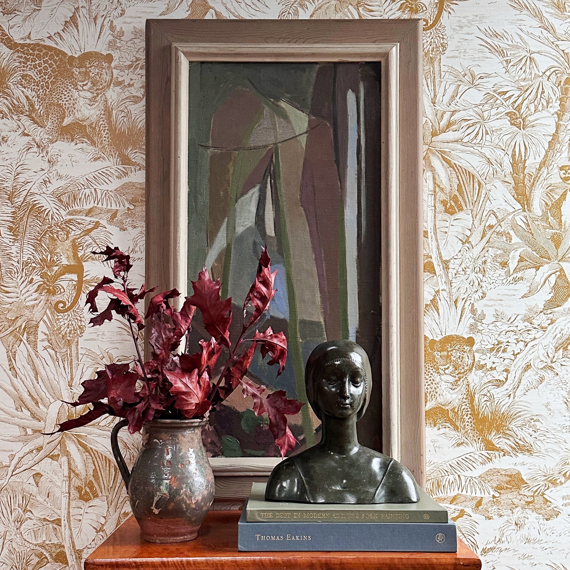 RESERVED Mid Century Original Abstract Oil Painting from Sweden By E Persson