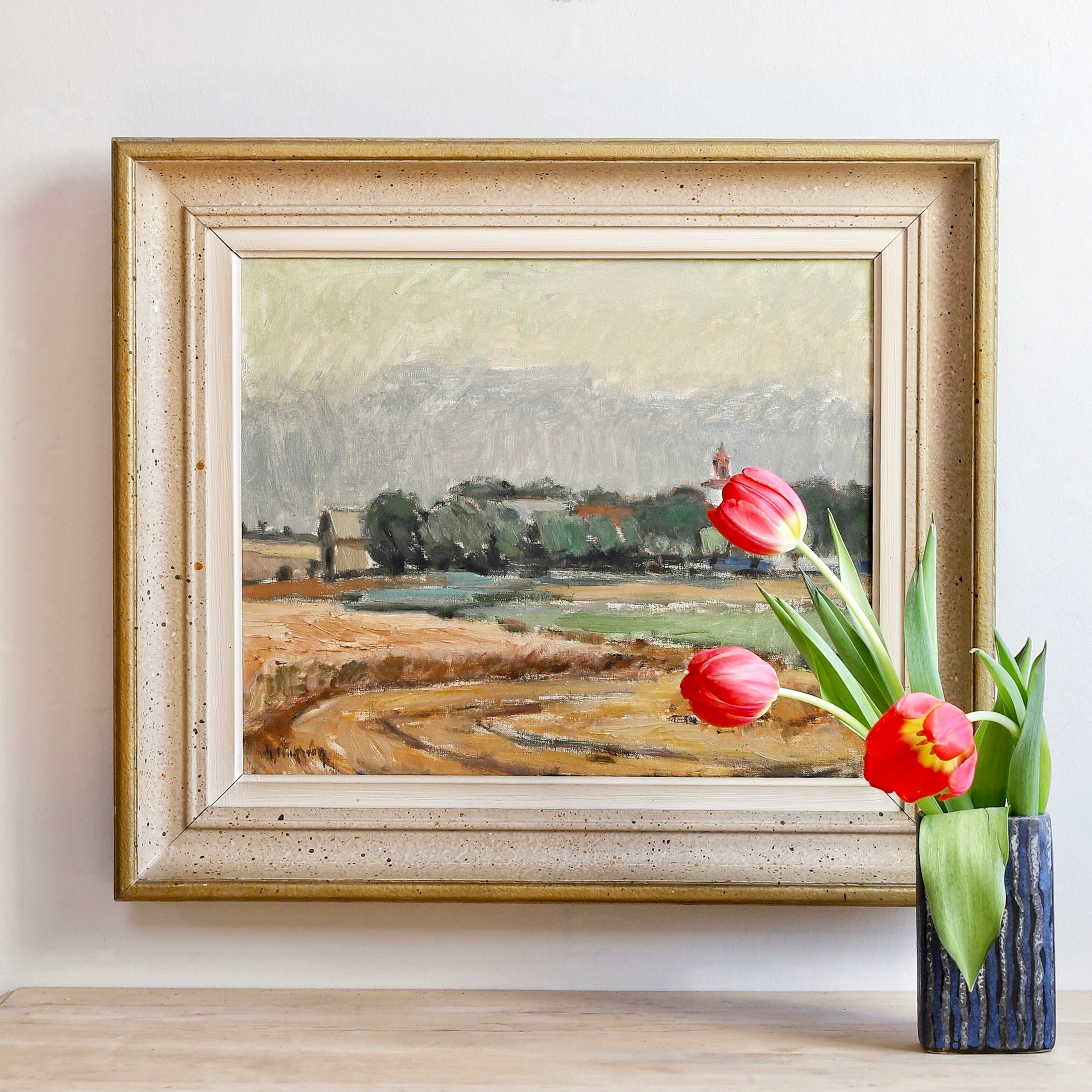 Mid Century Landscape Oil Painting From Sweden by G Isaksson