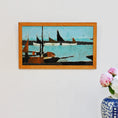 Load image into Gallery viewer, Vintage Art Room Mid Century Harbor Oil Painting From Sweden 1959