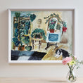 Load image into Gallery viewer, Vintage Art Mid Century Interior Scene with Dog From Sweden