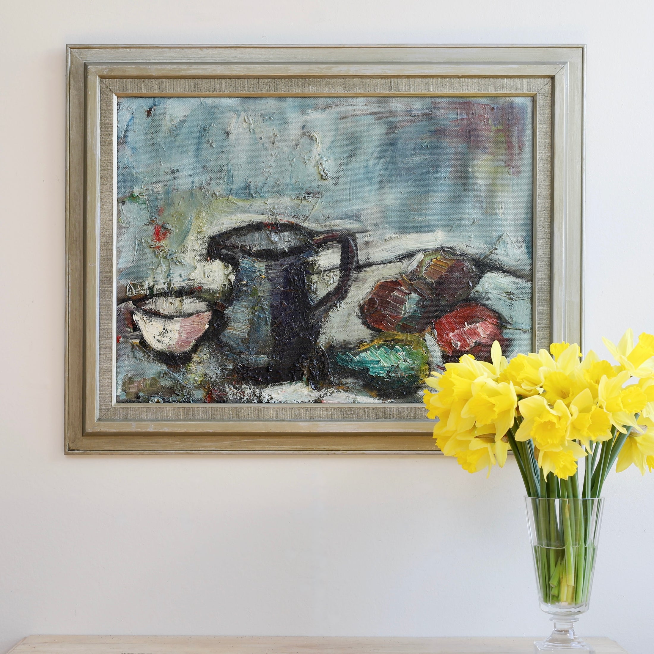 Original Mid Century Still Life Painting From Sweden