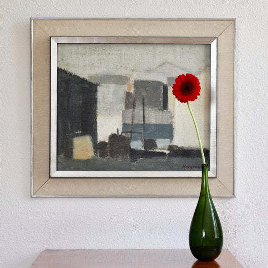 Original Coastal Oil Painting Vintage Mid Century Sweden
