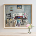 Load image into Gallery viewer, Vintage Art Room Original interior Oil Painting Sweden 1943