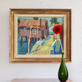 Load image into Gallery viewer, Mid Century Vintage Harbor Painting from Sweden