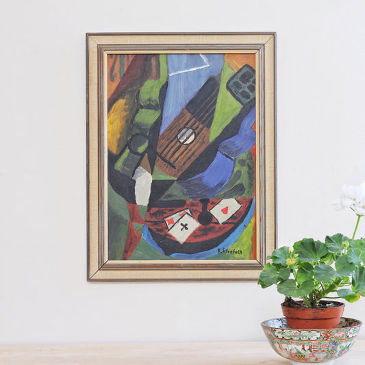 Mid Century Original Still Life Oil Painting from Sweden