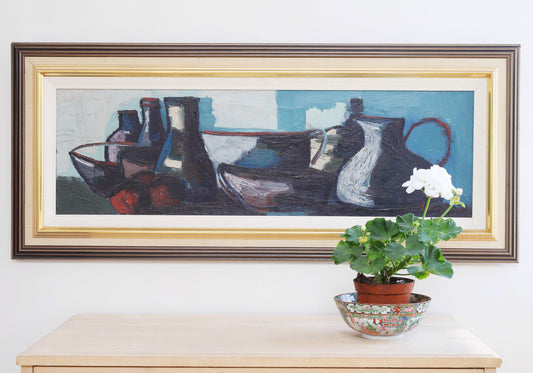 Mid Century Original Oil Painting From Sweden by K Christensen