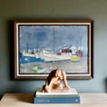 Load image into Gallery viewer, Vintage Art Mid Century Coastal Oil Painting from Sweden