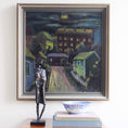 Load image into Gallery viewer, Vintage Mid Century Cityscape Oil Painting From Sweden